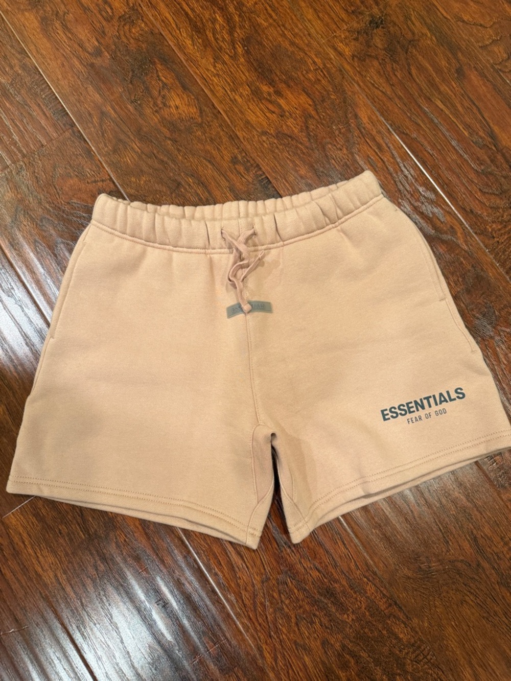 ESSENTIALS Lightweight Drawstring Fleece Shorts in Dusty Blush unisex kids NWOT